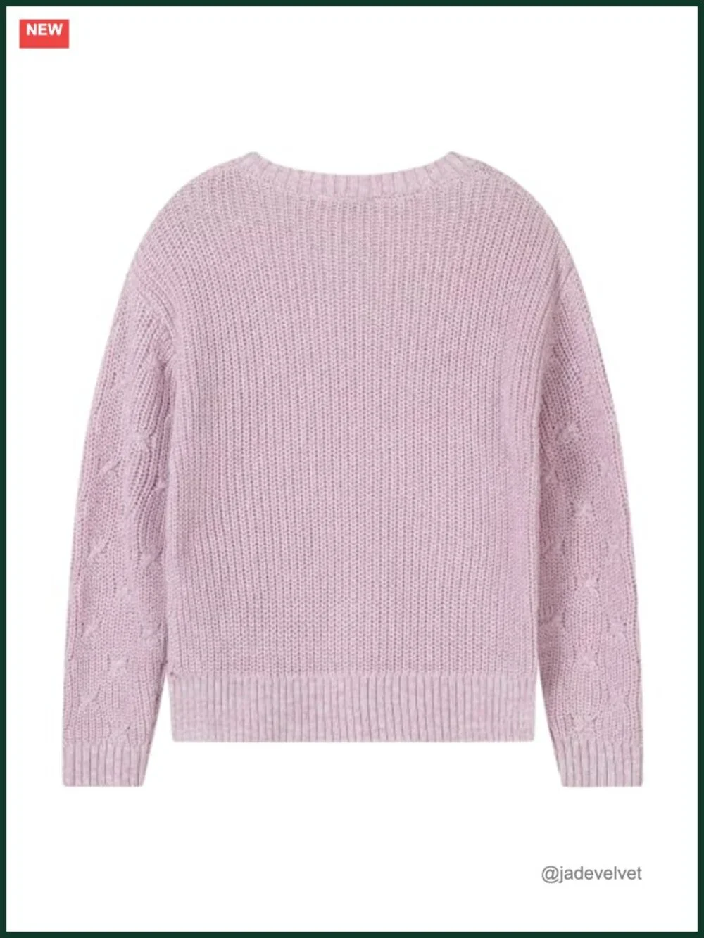 Girls Cotton Cable Knit Pullover Sweater with Side Slit Chunky Jumper